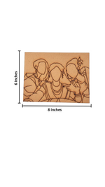 DIY traditional painting MDF board with three women design