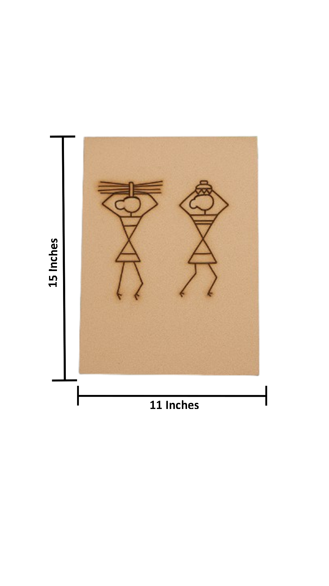 Unpainted MDF Traditional Warli Art Panel with Tribal Dance and Music Design with size