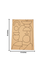 DIY MDF Painting Board with Geometric Abstract Shapes Outline – Unpainted with size
