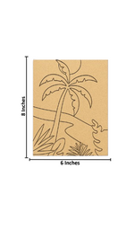 Unpainted DIY Traditional Painting Base – Palm Tree Landscape Design on MDF Board with size