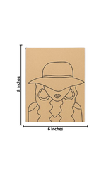 Unpainted DIY Traditional Painting Base – Stylish Woman with Hat on MDF Board with size