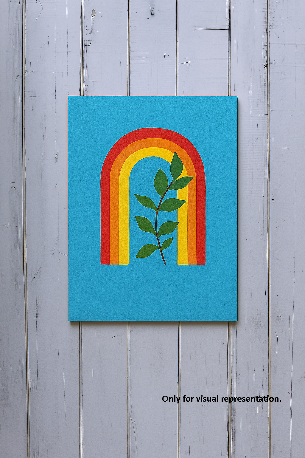 DIY Traditional Painting Base – Rainbow Arch with Leaf Design on MDF Board