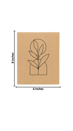 DIY MDF Plant and Sun Wall Art Board – Minimalist Vase Painting Base for Home Décor with size