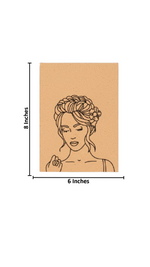 Unpainted DIY Traditional Painting Base – Lady with Flower in Hair on MDF Board with size