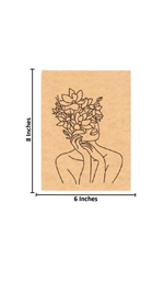 DIY traditional painting base of woman with floral crown on MDF board – unpainted with size