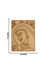 DIY MDF lotus lady painting base – traditional Indian woman design for wall décor with size