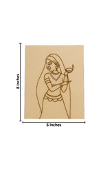 DIY MDF traditional woman with diya wall painting – unpainted base with size