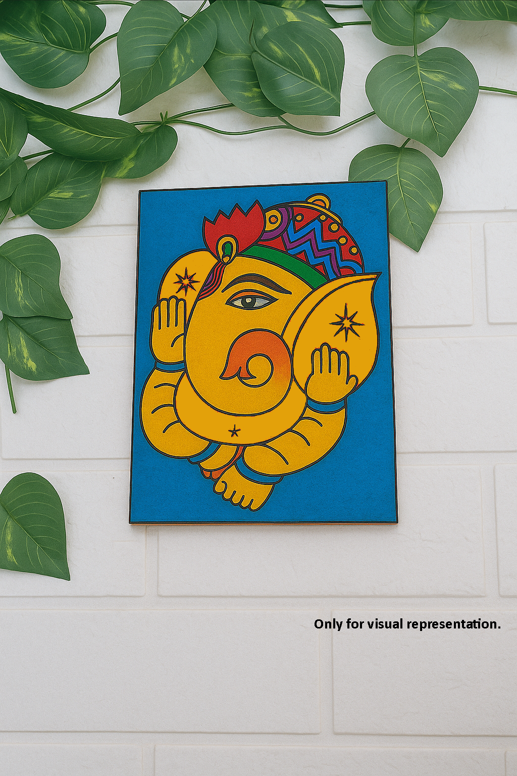 Finished Traditional Ganesha Painting – Example of Colored MDF Artwork