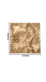 DIY Traditional Painting MDF Base – Taj Mahal Bride Design with size