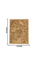 Pre-marked MDF village woman design for DIY painting with size