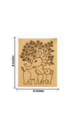 Mother and baby elephant MDF board for DIY painting with size