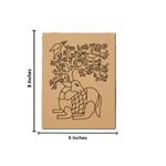 DIY Traditional Painting Kit – Deer with Tree and Birds Outline on MDF Board with size