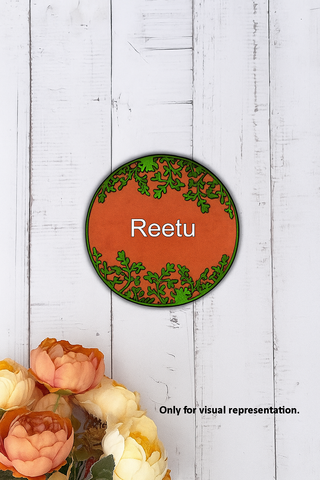 DIY MDF Leafy Border Name Plate – Personalized Engraved Craft Base for Kids