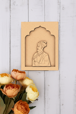 Mughal emperor MDF wall art with floral detailing and royal attire, perfect for wall décor