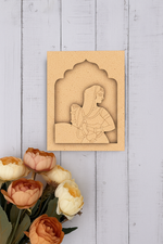Unfinished MDF craft base wall hanging with Rajasthani lady design – DIY art piece for painting and decoration