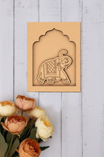 Raw MDF Laser Cut Elephant Craft Base Wall Hanging for DIY painting.