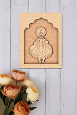 Traditional Indian dance figure laser-cut MDF wall hanging