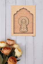 MDF Kathakali face wall hanging decorative art frame on white background