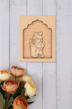 Unpainted MDF Krishna wall art frame for hanging décor