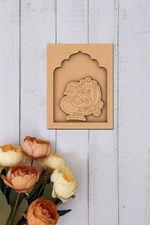 Unfinished MDF colorful bird wall hanging in arch frame