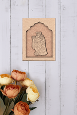 Unpainted MDF Krishna Radha wall hanging craft base for DIY painting and décor.