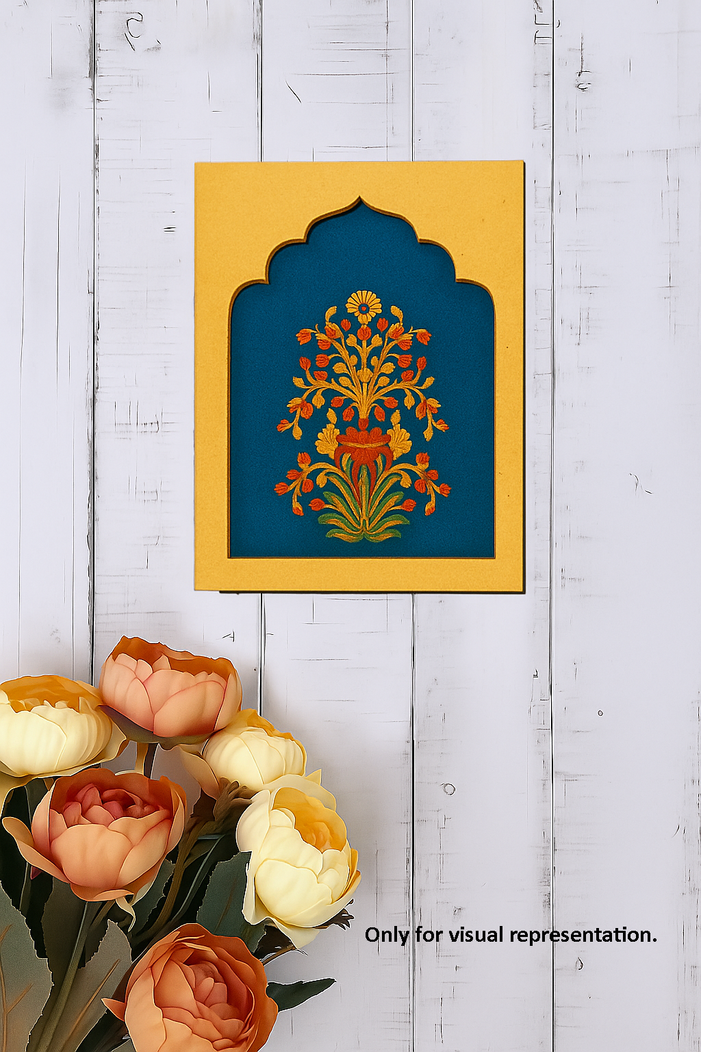 Painted Floral Wall Art – Vibrant Traditional Vase Design