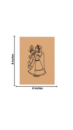 Unpainted MDF Traditional Woman with Diya Artwork – DIY Painting Kit with size