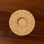 Mandala-patterned MDF tealight candle holder kit for DIY painting and décor