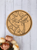 MDF cow design wall décor on white wall