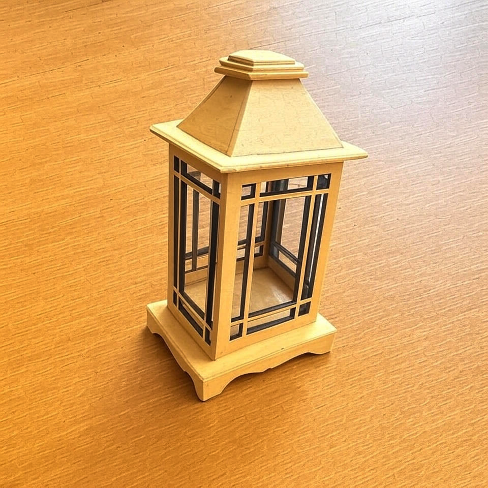 MDF classic lantern with window-style cutouts and pyramid top