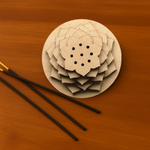 Layered lotus MDF incense stick holder with intricate petal design