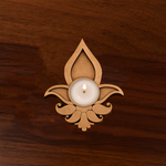 Decorative MDF tea light holder with a lit white candle, designed in a flame-shaped floral motif, perfect for Diwali, pooja room, or festive home decor