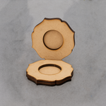 Lotus-shaped MDF tea light candle holder on grey background