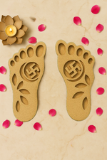 Lakshmi Charan Paduka MDF cutouts with Swastik for Diwali and pooja room decoration