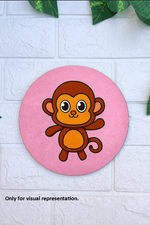 Colorful Monkey DIY craft base on round MDF board for kids painting activity