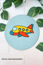 Colorful painted aeroplane MDF base – kids DIY art and craft activity