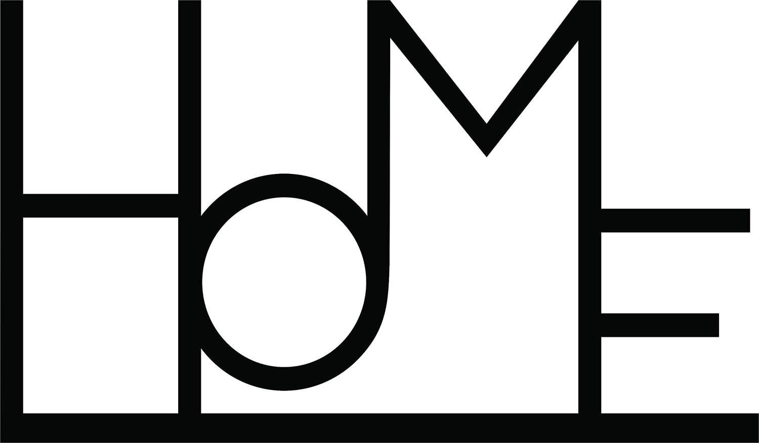 Minimalist black 'Home' wall decor focusing on the product.