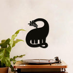 MDF dinosaur-shaped wall art featuring a minimalist design with a dinosaur holding an olive branch.