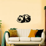Geometric panda wall art made from MDF, showcasing a minimalist and modern design.