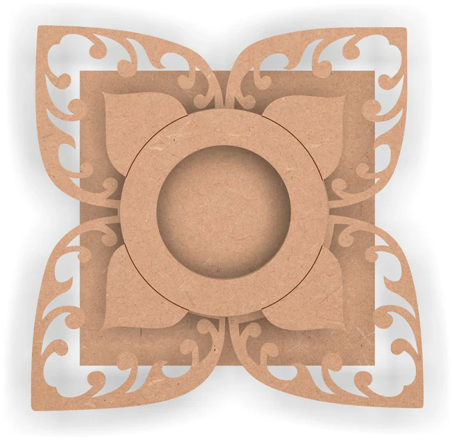 Four Petal Flower MDF Tea Light Holder