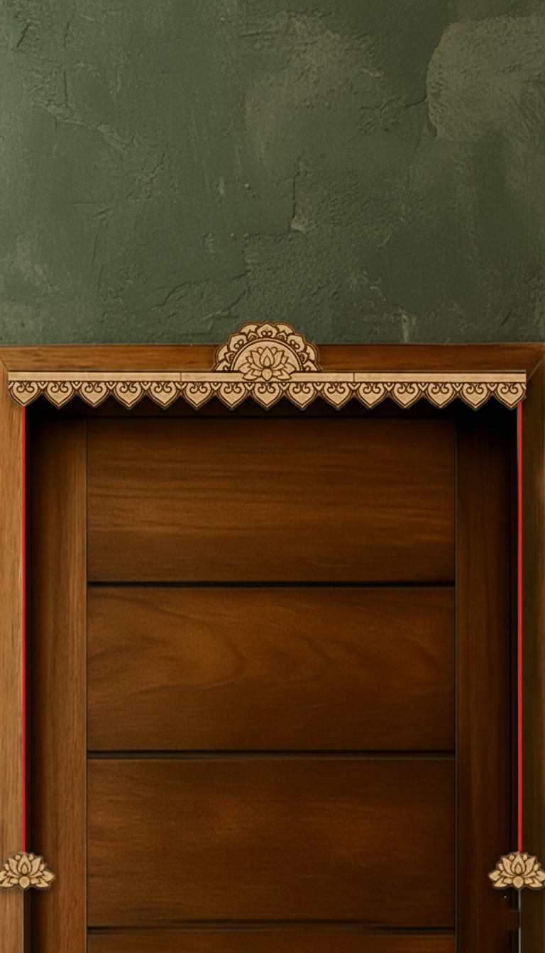 Lotus Design MDF Toran with Side Hangings