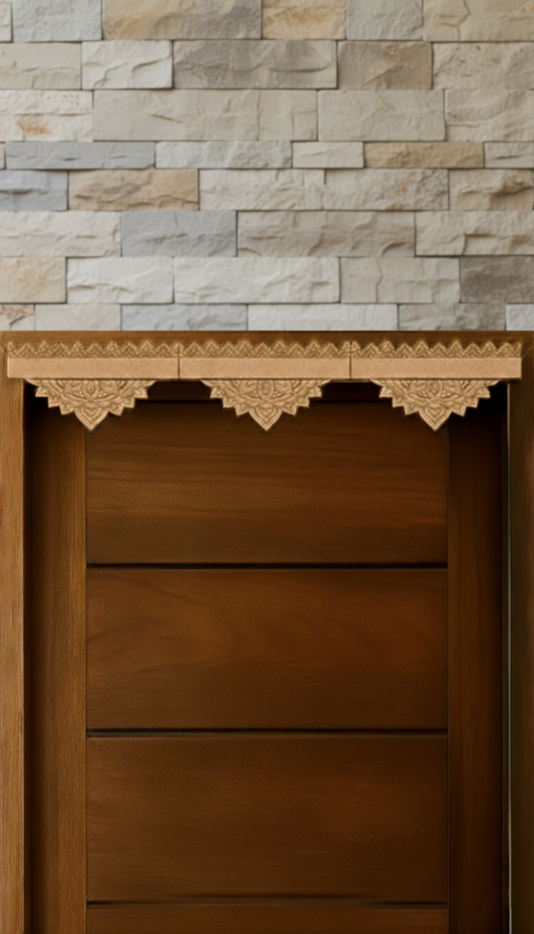 Mandala drop MDF toran with engraved borders