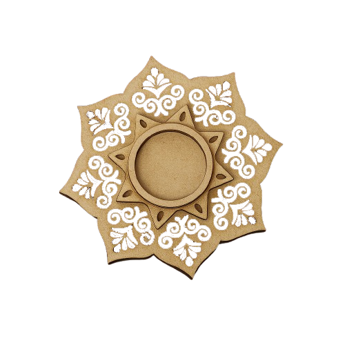 Laser-Cut 3-Layer MDF Tea Light Holder