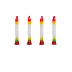 Multicolored pillar candles in a set of 4, ideal for Diwali, Christmas, New Year, and church ceremonies