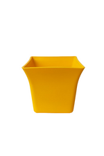 9-inch deep bright orange square planter pot for indoor outdoor use
