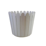 9-inch deep wooden picket fence planter pot indoor outdoor rustic
