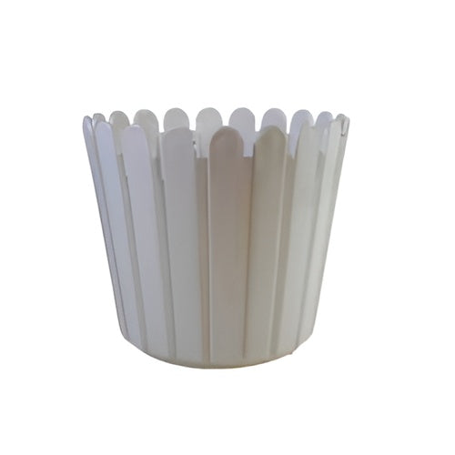 9-inch deep wooden picket fence planter pot indoor outdoor rustic

