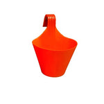 Pack of five 6-inch deep colorful hanging plastic planters in white red green yellow purple light green
