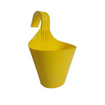 Pack of five 6-inch deep colorful hanging plastic planters in white red green yellow purple light green
