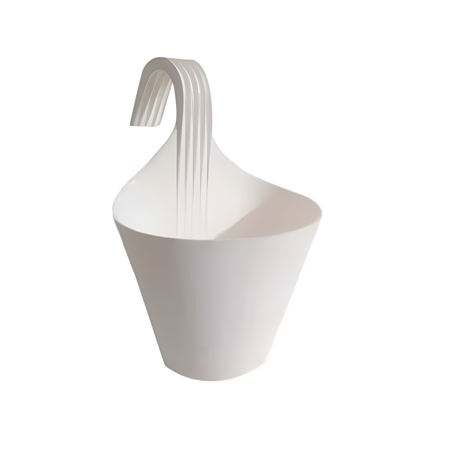 Pack of five 6-inch deep colorful hanging plastic planters in white red green yellow purple light green
